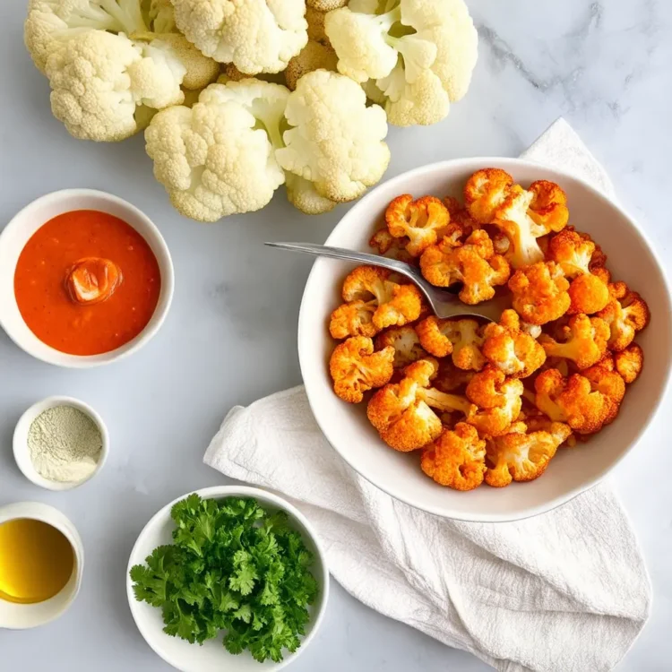 buffalo cauliflower air fryer riced cauliflower recipe